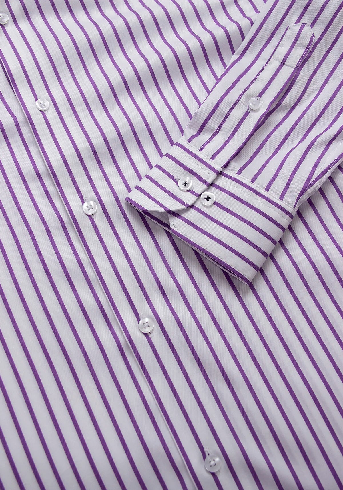 Camisa Sarga Raya Algodón Lila